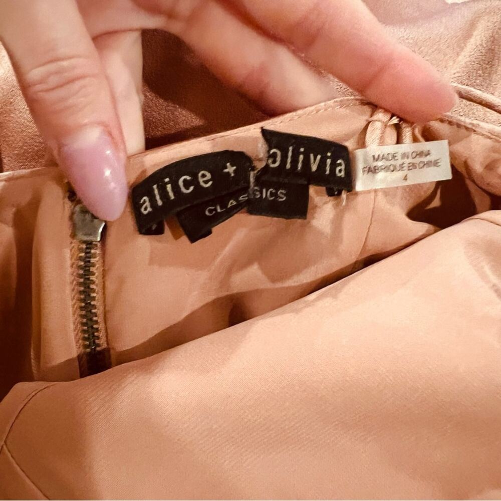 Alice + Olivia Dusty Rose Satin Maxi Slip Dress - Picture 6 of 12